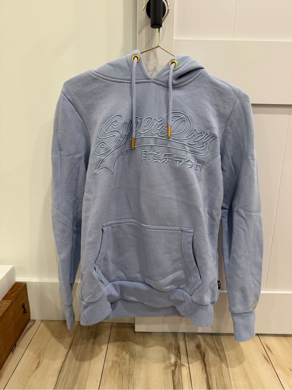 Superdry Light Blue Embroidered Pullover Hoodie